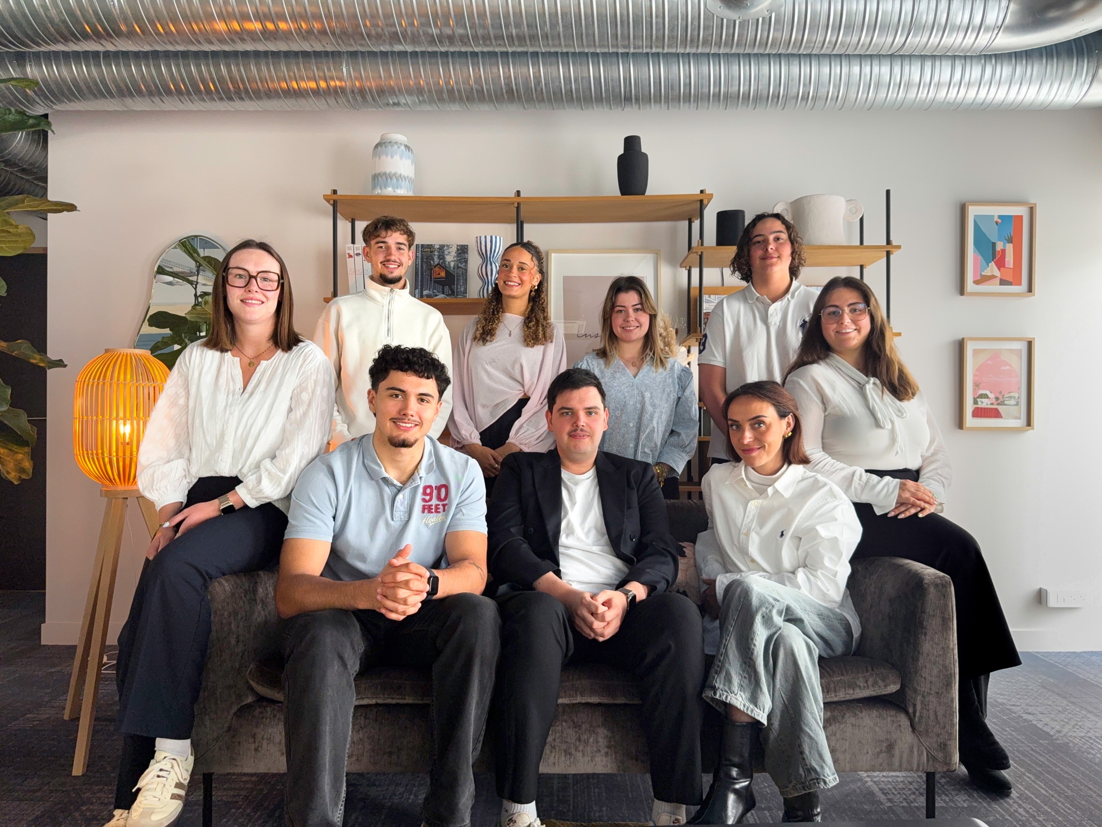 L’équipe Vittoria réunie dans les bureaux du groupe